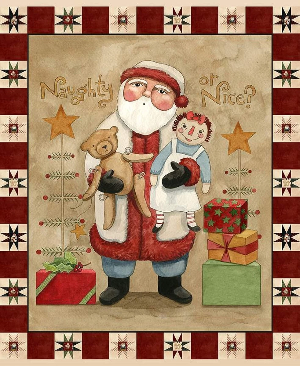 Naughty or Nice Panel  From Riley Blake Designs  P!6267-Panel
